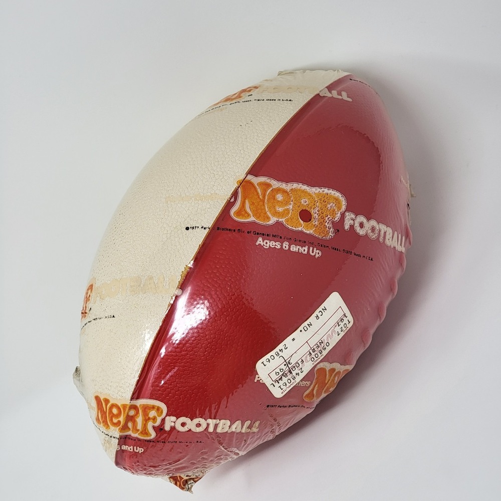 Vintage 1977 Parker Brothers Official Nerf Football Red White Factory Sealed USA
